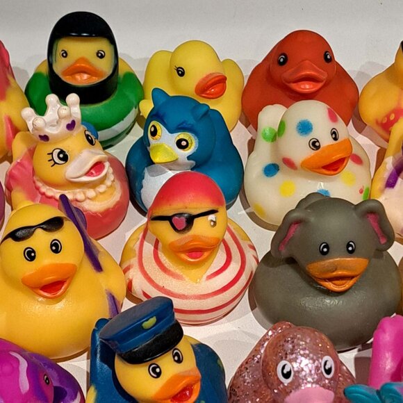 Lot of 69 assorted rubber ducks. Pirates, police men, owls, chicken, princess - Picture 14 of 16